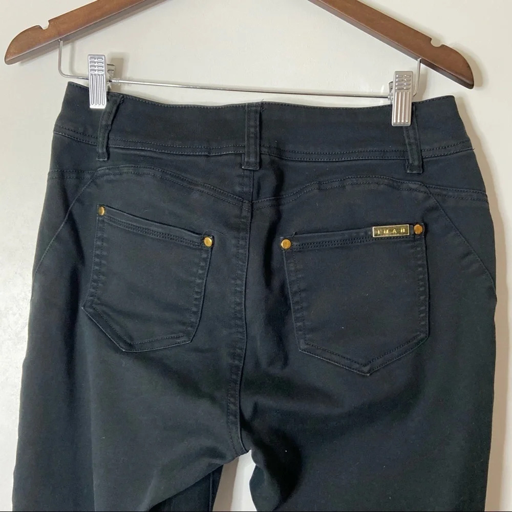 IMAN Bootcut Jeans Slimming Stretch Pants Size 6 Double Button Dark Wash - Picture 3 of 13